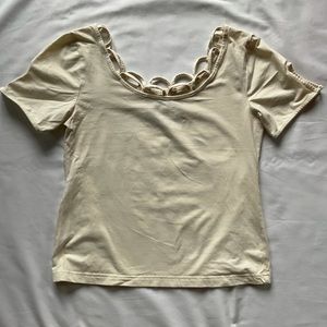 Effie's Heart Beige Embellished T-Shirt